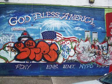 Vandals deface 9-11 mural