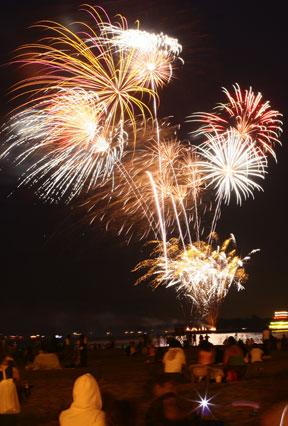 Fireworks extravaganza at Orchard Beach
