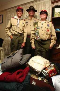 Scout holds coat drive