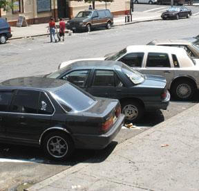 Angled parking in Pelham Bay