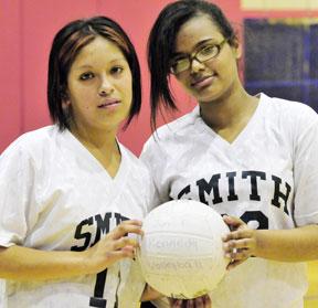 Melany Javier, Rosalba Perez try boys’ volleyball