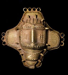 W. African gold from the Ivory Coast exhibit features various pieces made by the Lagoons
