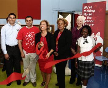 Target volunteers complete P.S. 76’s library makeover