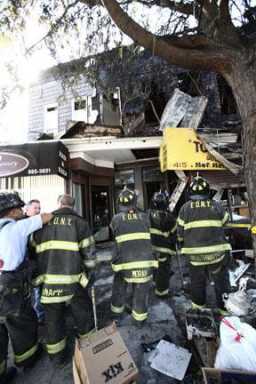 CI blaze destroys building