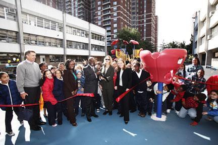 Out2Play cuts ribbon on new P.S. 160 schoolyard