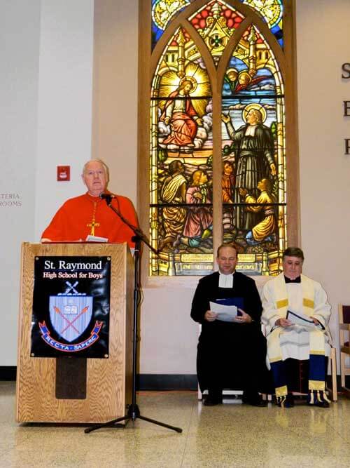 Cardinal Egan blesses St. Raymond’s new building