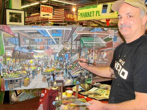 Artist paints Bronx scenes inside Arthur Avenue Market