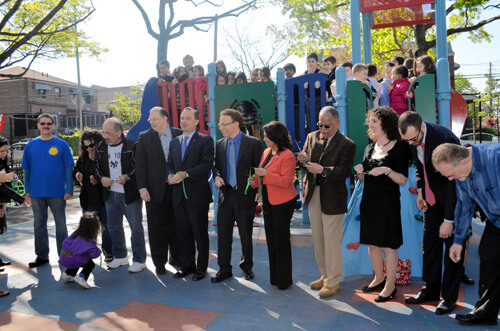 Loreto Park’s playground and bocce courts officially reopen