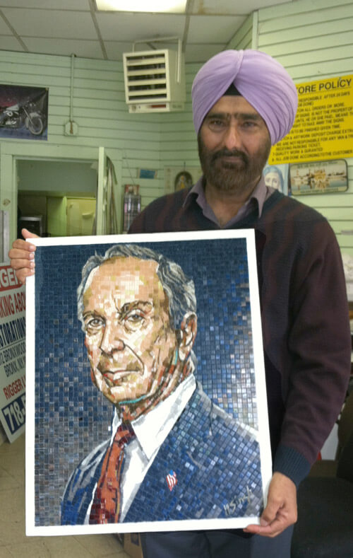Businessman moonlights as artist, creates Bloomberg mosaic