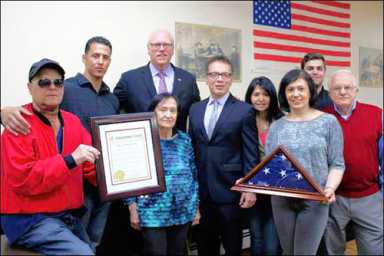 Late Pelham Bay veteran advocate Lou Durante recognized by Congressman Crowley