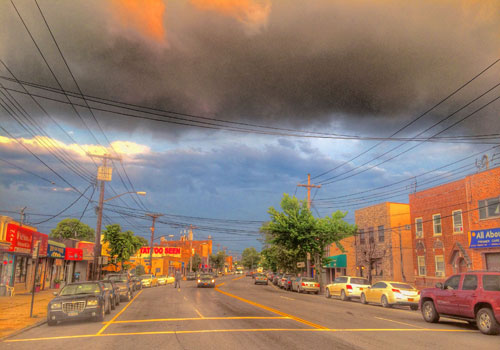 Gray skies over E. Tremont Avenue