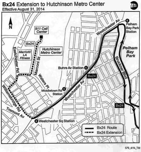 Bx 24 bus service expanded to link directly to the Hutchinson Metro Center