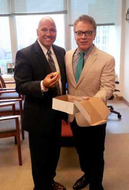 Vacca and Vallone have friendly wager of food delicacies on Borough Cup Little League game