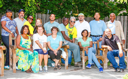 Seniors enjoy an outdoor summer treat
