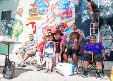 Children enjoy the Gelbe Avenue Block Party in Zerega