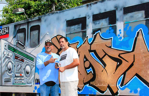 Train mural tagged in memory of prolific street artist|Train mural tagged in memory of prolific street artist