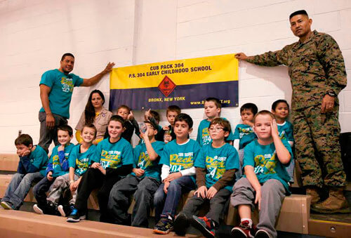 Cub scouts attend basketball game