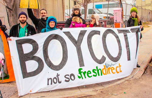 FreshDirect breaks ground on 500,000 square foot facility as protestors demonstrate outside|FreshDirect breaks ground on 500,000 square foot facility as protestors demonstrate outside