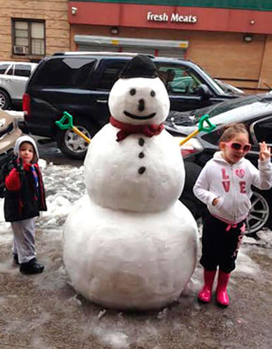 Snowman on Holland Avenue