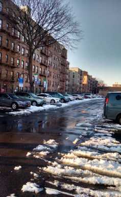 Weeks after storms, lot still has snow