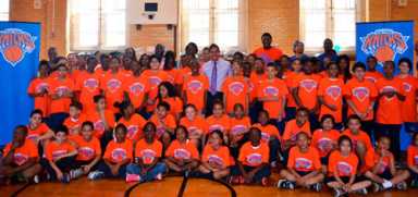 Klein holds basketball clinic for P.S. 107 students