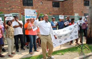 King protests Bruner detention center