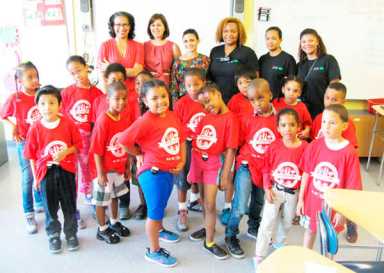 Pedometers given to summer camp children at Power Academy