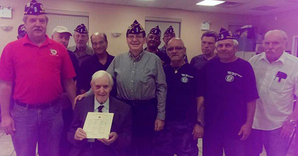 John Fraser Post 19 Honors 50-Year Member