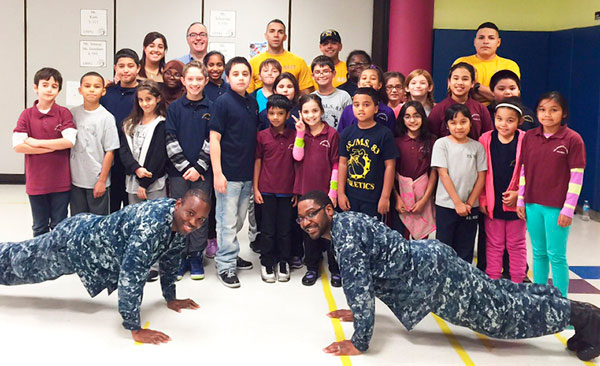 U.S. Navy visits P.S. 83 to teach fitness techniques