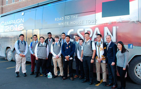 C-Span’s Campaign 2016 bus visits Mount Saint Michael Academy|C-Span’s Campaign 2016 bus visits Mount Saint Michael Academy