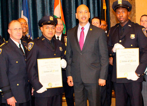 Borough Pres Honors Officers