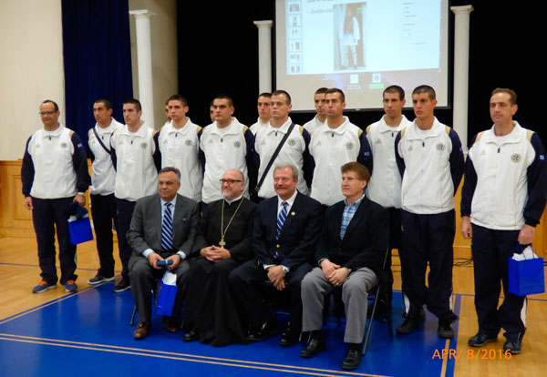 Evzones Visit Greek American Institute