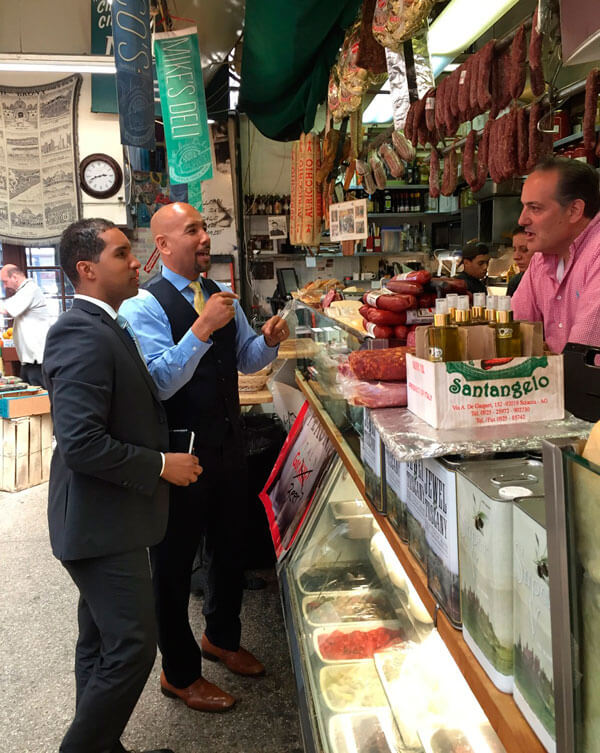 Diaz & Mayor Thomas Visit Mike’s Deli