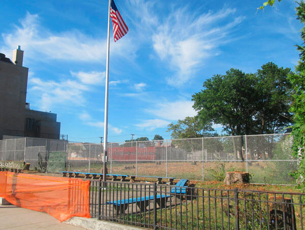 Neighbors mourn lost mature trees cut down in P.S. 14 expansion|Neighbors mourn lost mature trees cut down in P.S. 14 expansion