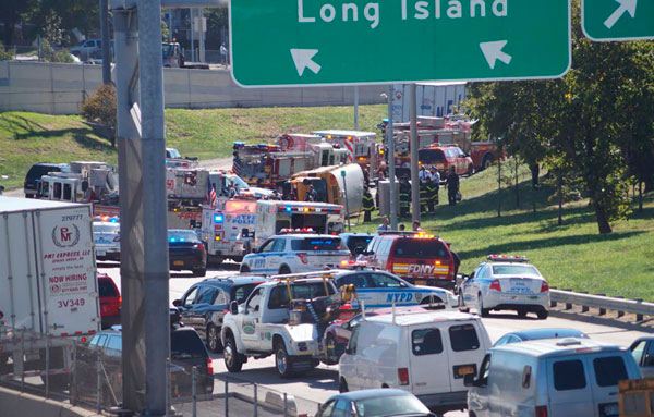 School Bus Overturns On Bruckner Expressway