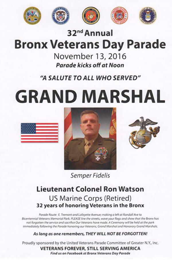 Bronx Veterans Parade in Throggs Neck, Nov. 13