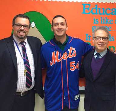 NY Mets T.J. Rivera Visits Lehman H.S.