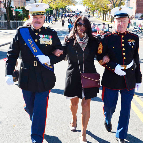 LtCol Ron Watson, MSgt Chris Devoy March In Vets Parade