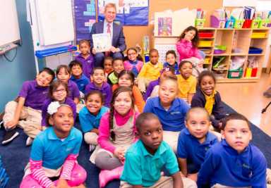 NY1’s Pat Kiernan Reads To Mott Haven Charter Students
