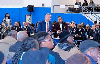 Mayor De Blasio Attends 12th Council District Town Hall