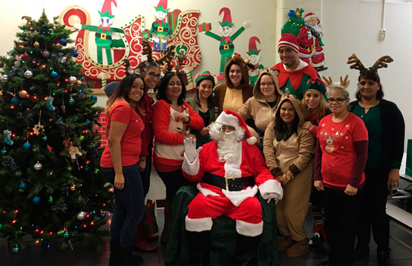 Santa Claus visits Holy Family