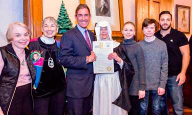 Senator Jeff Klein presents proclamation at final Anne Hutchinson 2016 celebration