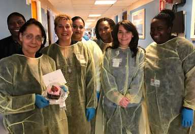 St. Barnabas Hospital Serve Birthday Cake To Patient