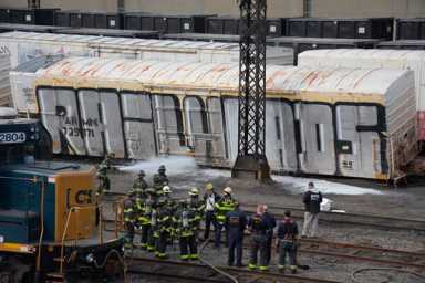 Train Derailment At Oak Point Rail Yard