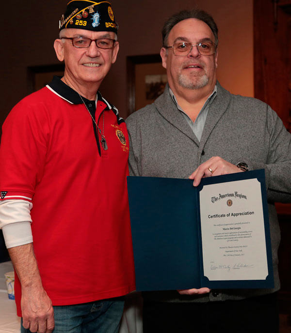 Korony Post 253 Honors Mario DeGiorgio|Korony Post 253 Honors Mario DeGiorgio