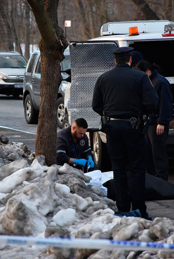 Dead woman found on snow bank
