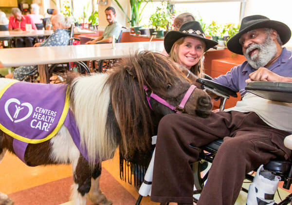 Mini Horse Greets Beth Abe Patients