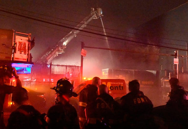 FDNY Battles Warehouse Blaze