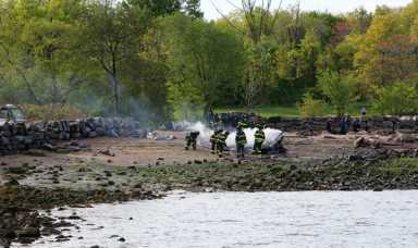 Shoreline Fire In Pelham Bay Park