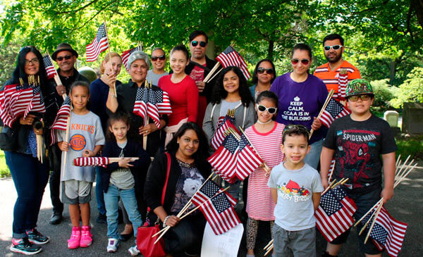 Woodlawn Cemetery Memorial Day Flagging